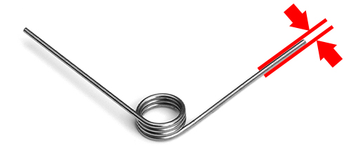 diámetro del alambre del resorte de torsión
