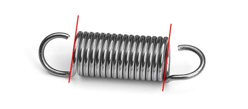 Longitud del cuerpo del muelle de extensión